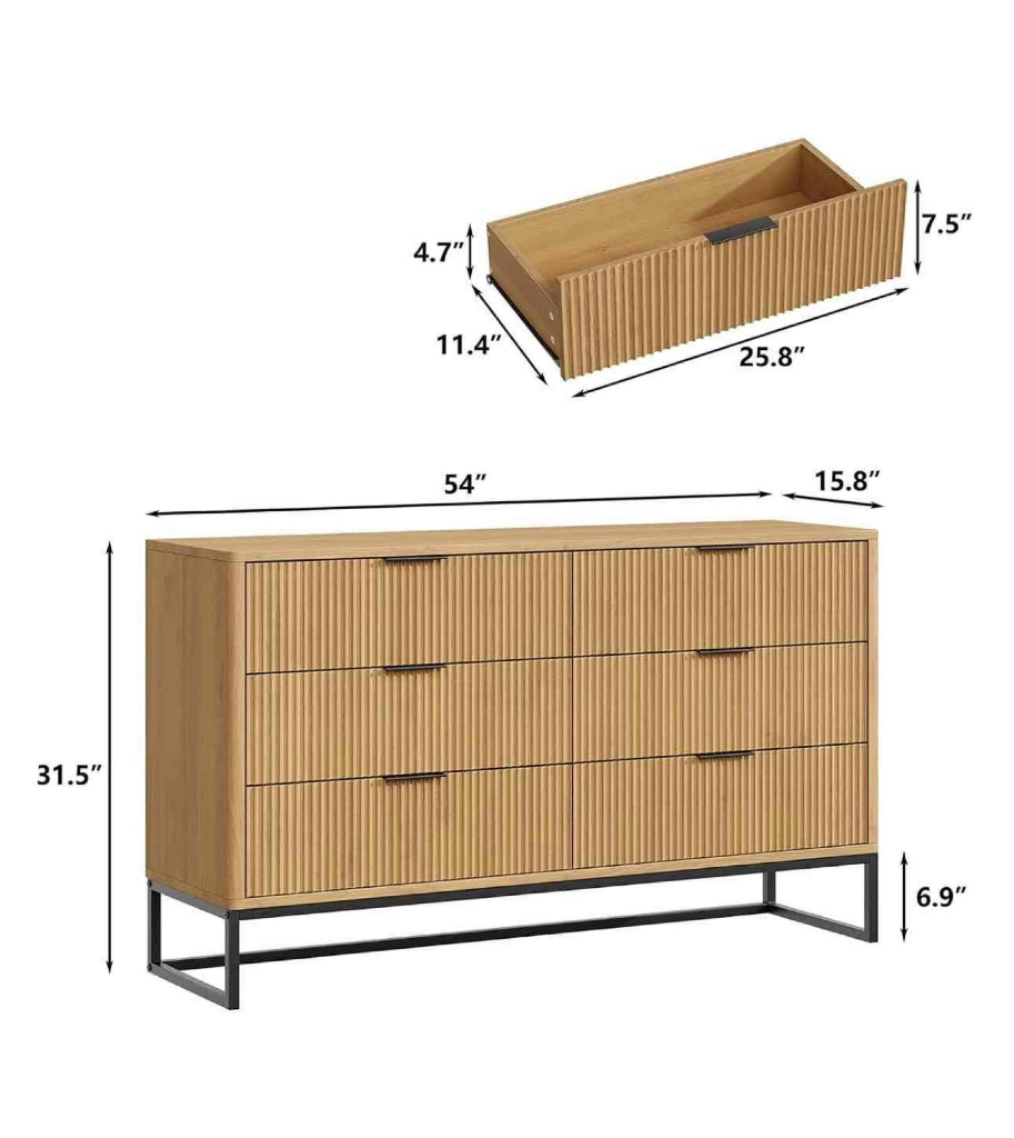 Furniouse 6 Drawer Double Dresser