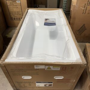 Kingston Brass Aqua Eden 60-Inch Acrylic Rectangular 2-Wall Corner Alcove Tub with Corner Apron, Hand Drain Hole