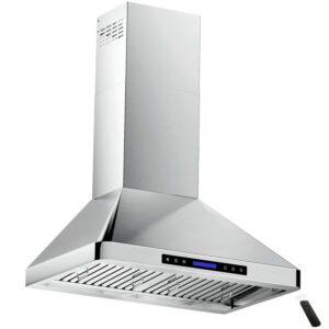 Fuhuoso 30 in. 900 CFM Convertible Wall Mount Range Hood with Remote,Touch Control LCD,Long-term