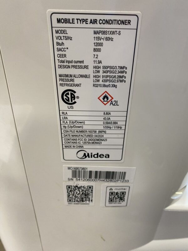 Midea SmartCool 8,000 BTU Cools up to 350 sq. ft. Smart Portable Air Conditioner - Image 2