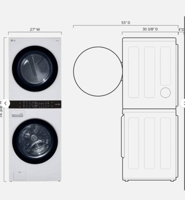 LG Washtower with Gas Dryer with Center Control 4.5 cu. ft. Washer - Image 3