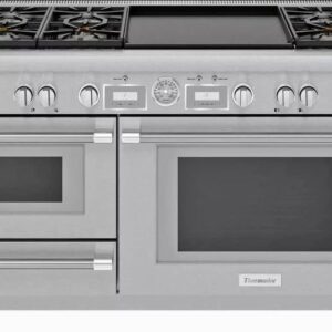 Thermador Pro Grand 60″ 6 Star Burner & Griddle SS Dual Fuel Range PRD606WESG