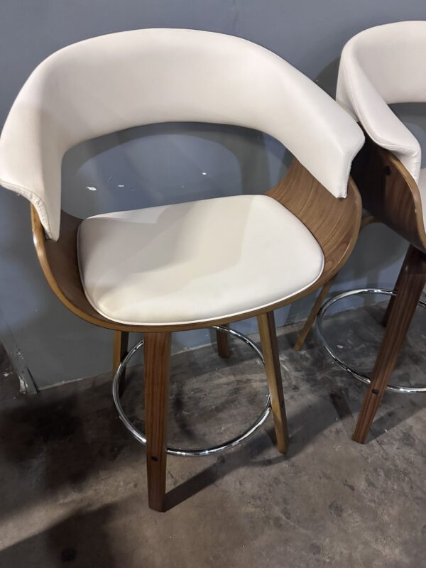 Set of 2 Upholstered Swivel Bar Stools - Image 3