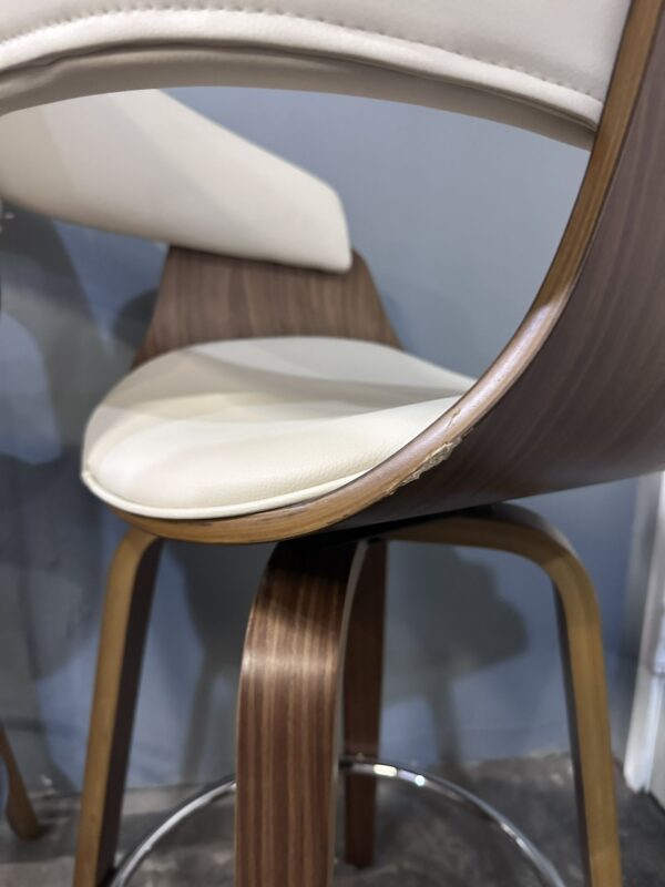 Set of 2 Upholstered Swivel Bar Stools - Image 2