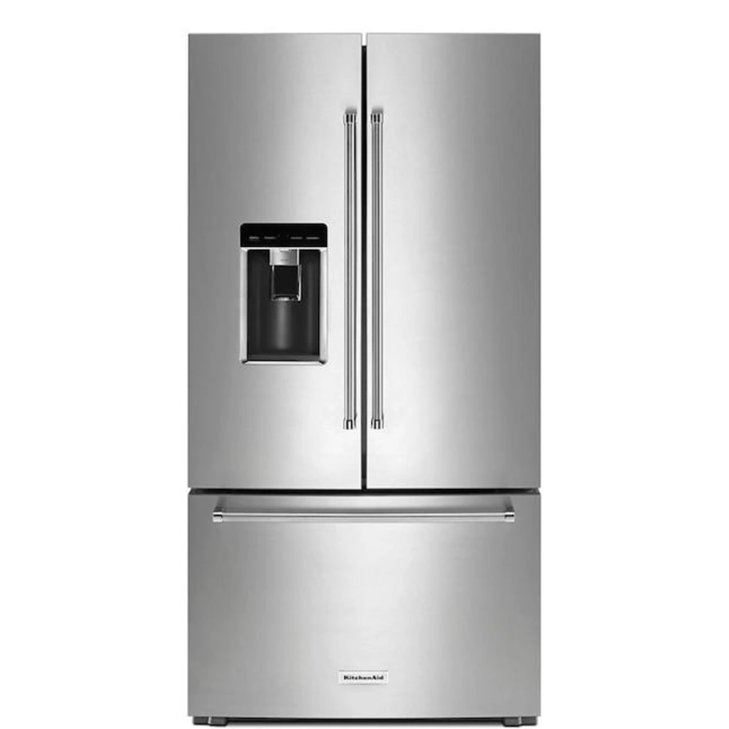 KitchenAid 23.8 Cu Ft French Door Stainless Steel Refrigerator w/ Printshield #KRFC704FPS