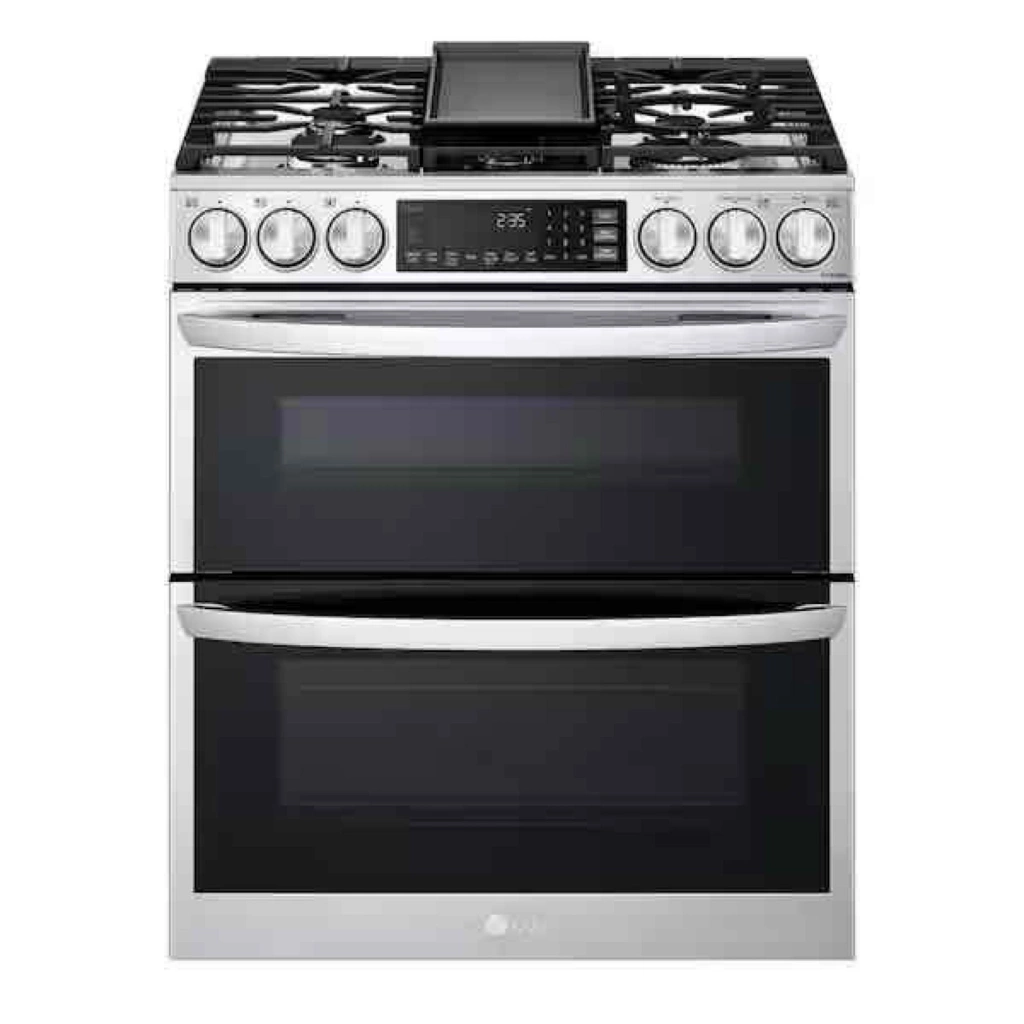 LG 6.9 cu. ft. Smart Slide-In Double Oven Gas Range with ProBake and InstaView in PrintProof