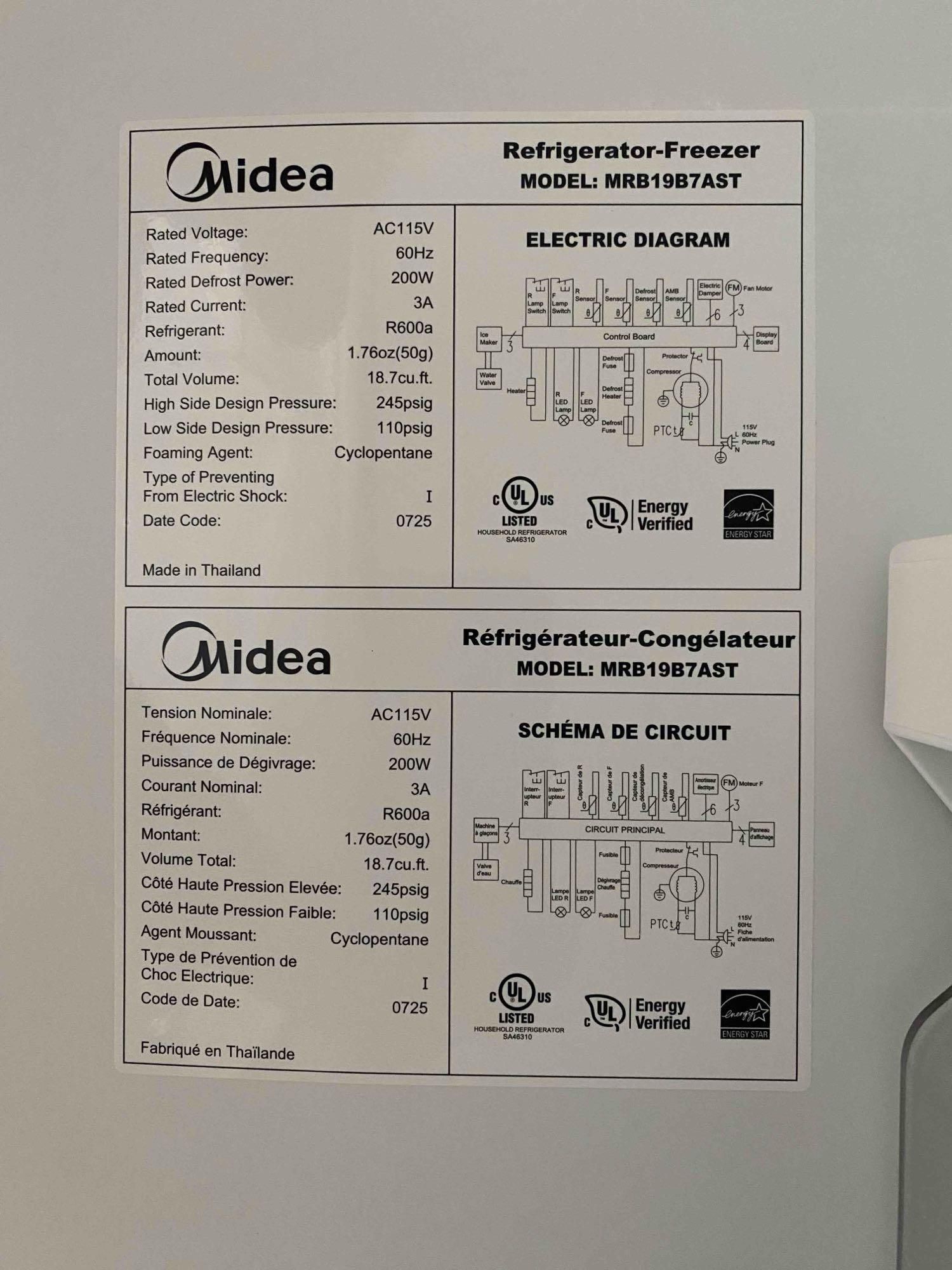 Midea 18.7 cu. ft. Bottom Mount Freezer - Image 2