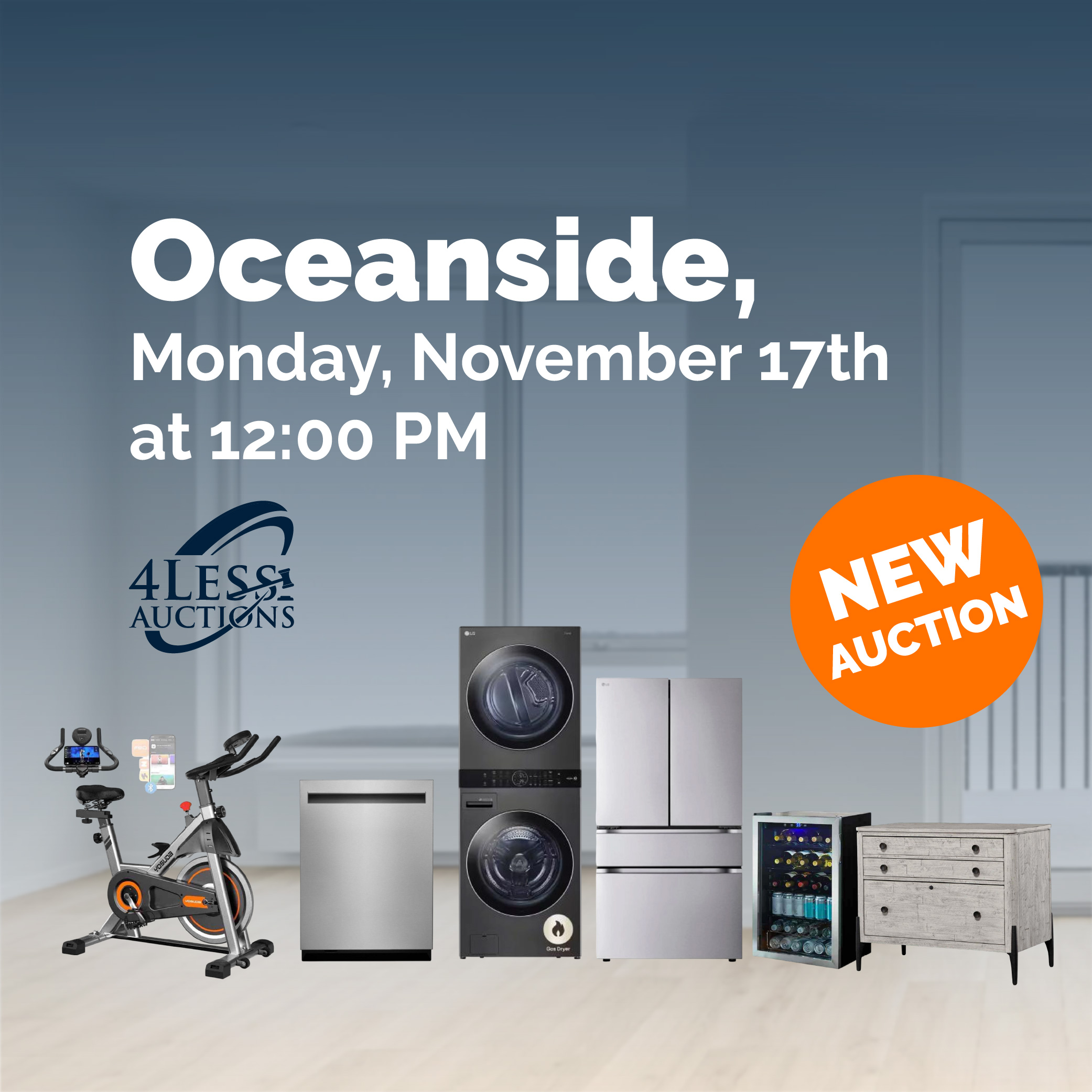 Oceanside online auction liquidation sale stock and overstock