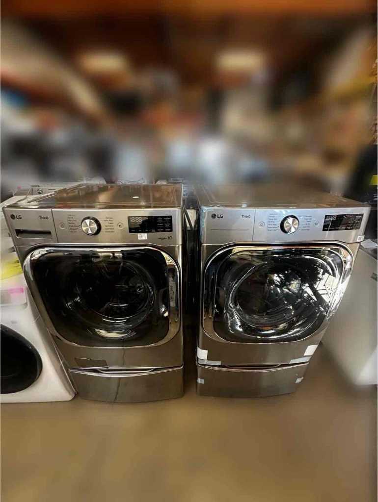 LG 29 Inch Wide 5.2 Cu. Ft. Front Load Washer and 9 Cu. Ft. Front Load Electric Dryer