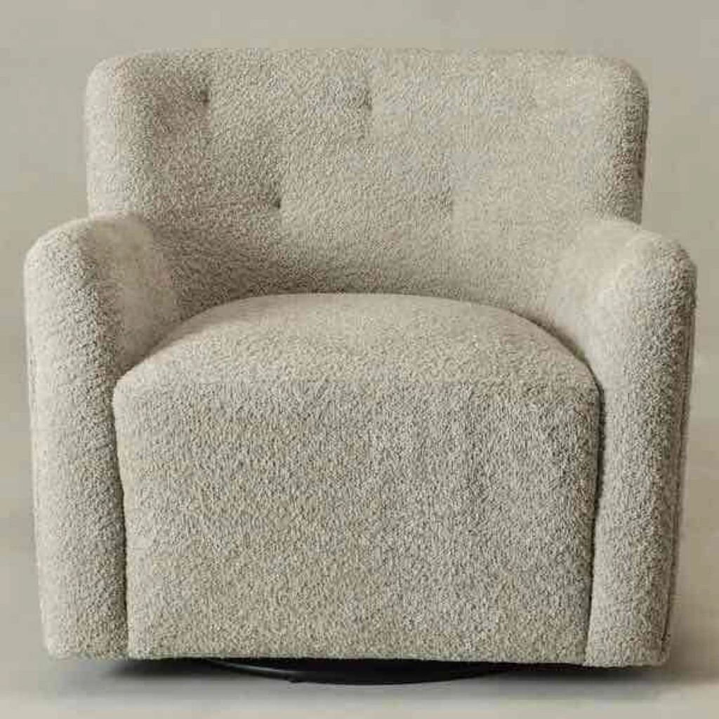 Chenille Upholstered Tufted Armchair
