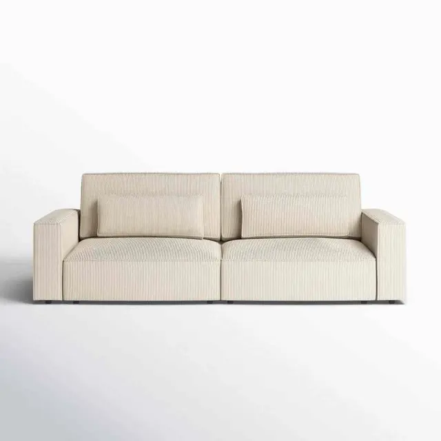 Brandiann 105.5" W Modern Soft Seat 4-Seater Sofa in Corduroy