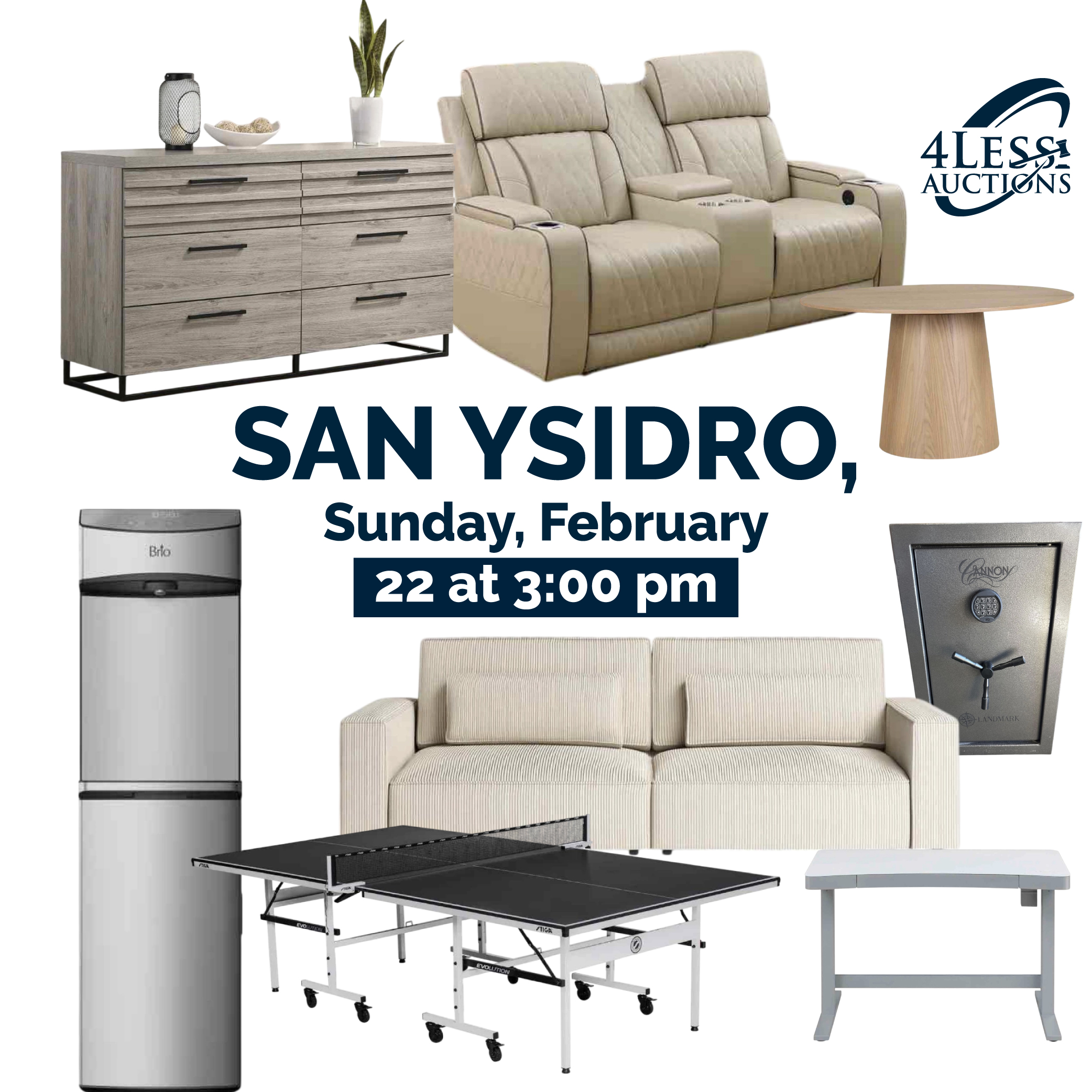 4Less Auctions February 2026 Liquidation Sale san ysidro