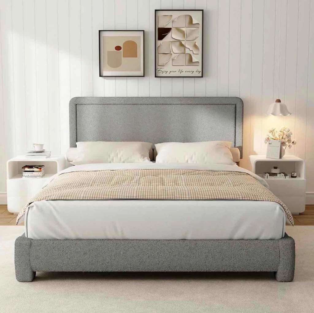 Twin Upholstered Cloud Bed Frame with Headboard