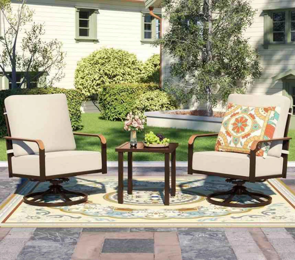 NATURAL EXPRESSIONS Outdoor Swivel Glider Rocking Chairs (Set of 2)